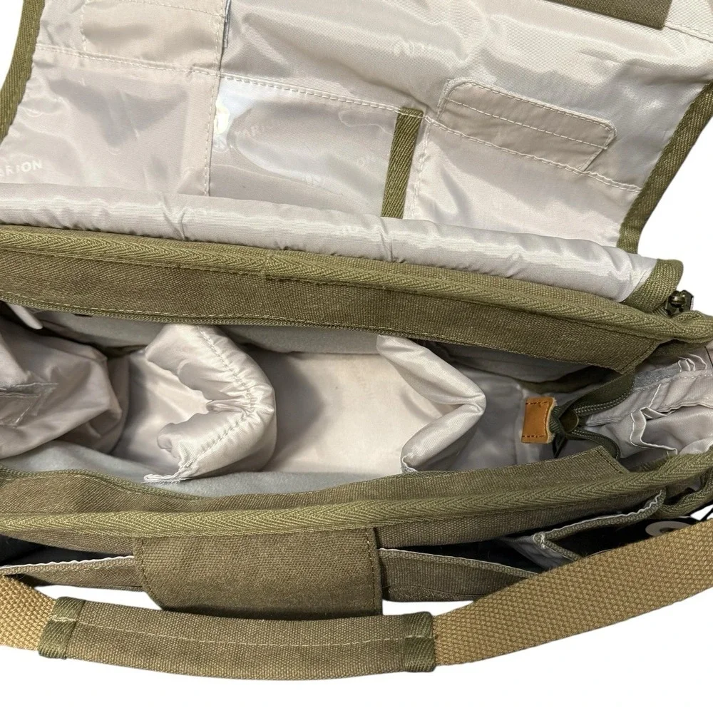 Tarion‎ RS01 Camera Messenger Bag DSLR Shoulder Padded Green Canvas NWT